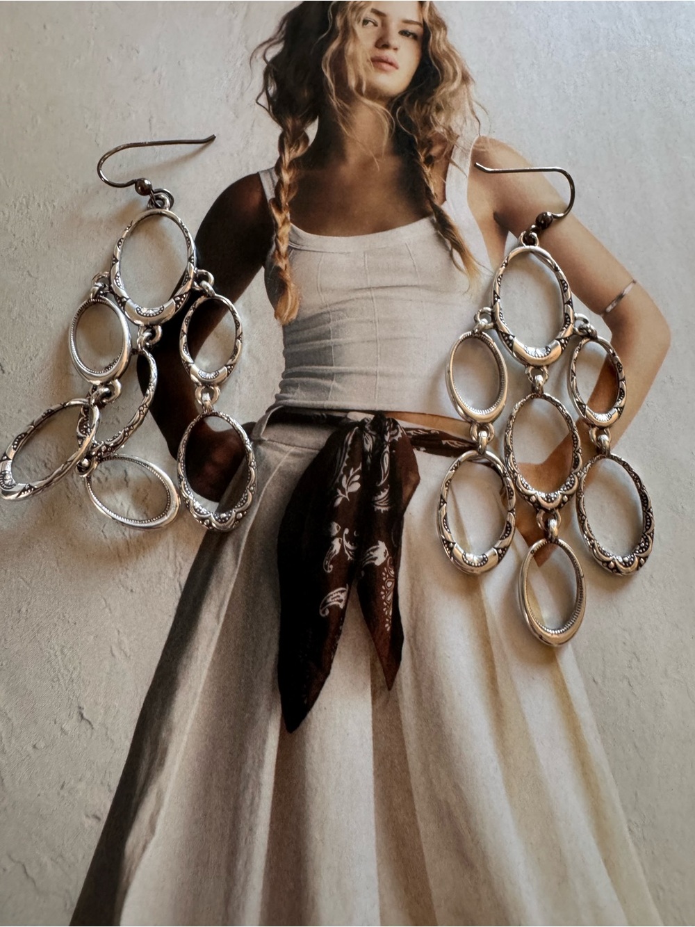 Silver Multi-Hoop Dangle Earrings - Women Accessories